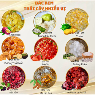  Đác rim trái cây nhiều vị  Thơm,chanh dây dâu tây dâu tằm,mãng cầu đường phèn,thốt nốt atiso đỏ me hạt dẻo -Hộp 1kg 