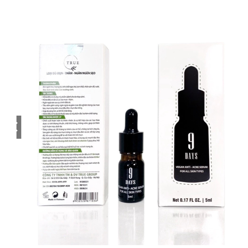 Serum 9DAYS SKIN ngăn ngừa mụn và thâm , se khít lỗ chân lông giúp da sáng mịn
