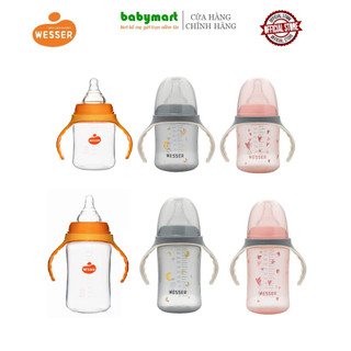 Bình sữa cho bé chính hãng Wesser nhựa PP cổ rộng 180ml / 260ml