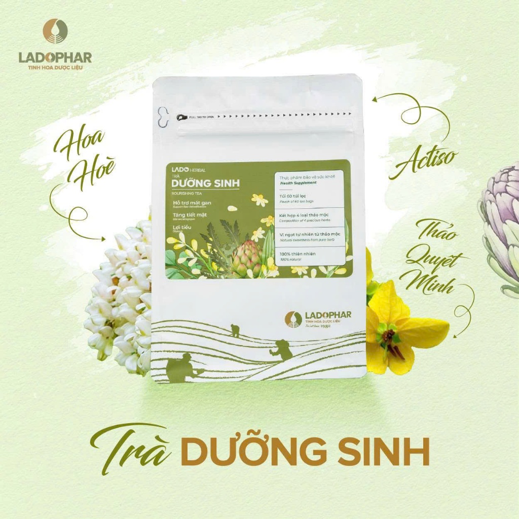 [CHÍNH HÃNG] Bộ 3 Combo Trà Actiso - Hỗ Trợ Sức Khỏe Toàn Diện - Gói 60 Túi Lọc - Ladophar