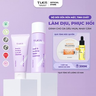  Bộ Đôi Sữa Rửa Mặt Tinh Chất Dịch Lọc Ốc Sên Làm Dịu Và Phục Hồi Dành Cho Da Dầu Mụn Nhạy Cảm 180ml 