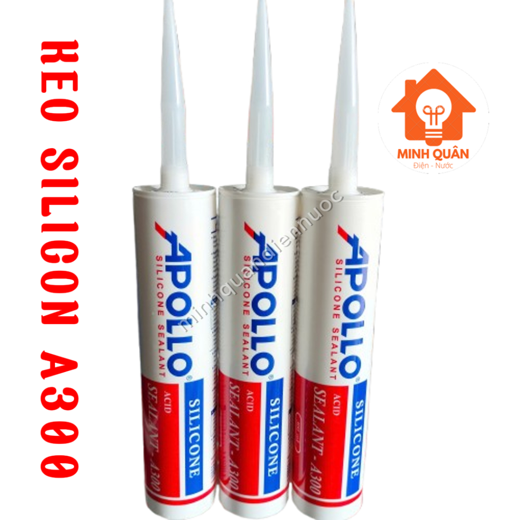 Keo Silicon A300 trắng trong APOLLO chai 300ml