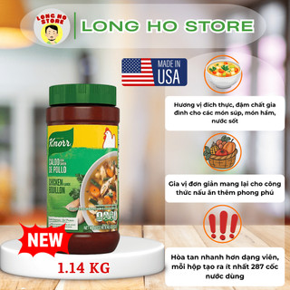 [ DATE 02/2027 ] Hạt Nêm Knorr Gà Chicken Bouillon - Dạng Bột Hàng Mỹ - Mẫu Mới - 1,14 Kg