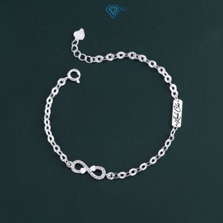  Lắc tay bạc nữ hình vô cực đính đá khắc tên theo yêu cầu LTN0345 - Trang Sức TNJ 