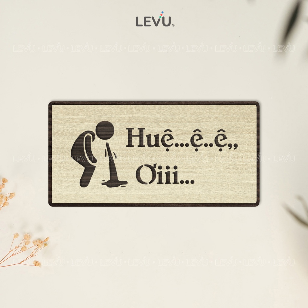 Bảng gỗ chỉ dẫn khu vực bồn ói vui nhộn BG89 trang trí nhà hàng quán ăn