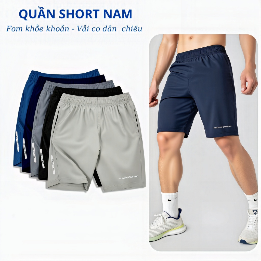 Combo 3-4-5 Quần Short Nam Keeruning Chất Liệu Co Dãn 4 Chiều mềm mịn thoáng mát bền đẹp