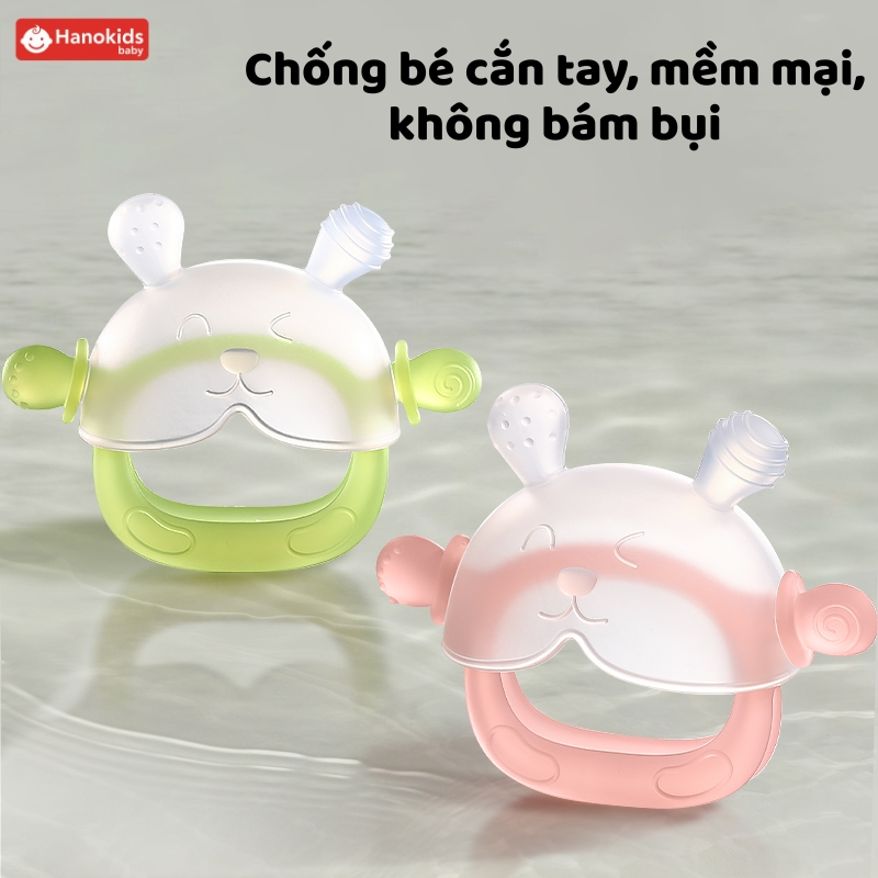 Đồ Chơi Gặm Nướu Cho Bé Hanokids Có Hộp – Silicone Cao Cấp Siêu Mềm, Không BPA, Giảm Ngứa Nướu An Toàn