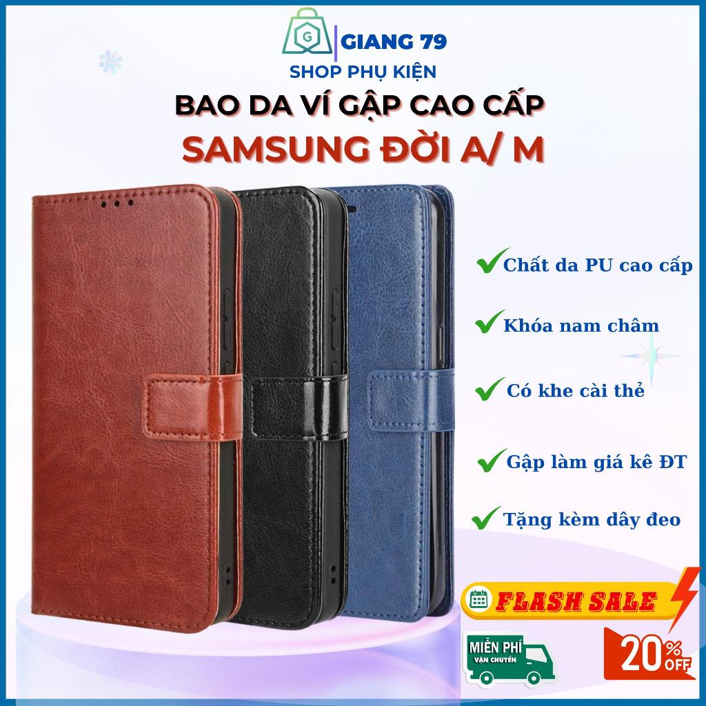 Ốp Lưng Bao Da Ví Gập SAMSUNG Các Đời Máy A/M. Hai Mặt, Khóa Nam Châm Chất Lượng Cao, Đẹp, Tiện Dụng