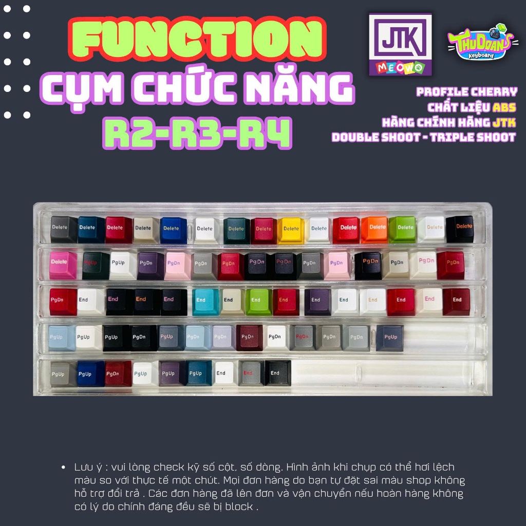 Keycap Cụm Chức Năng Keycap JTK | R2-R3-R4 Function Cho bàn Phím | Keycap JTK | Function Chức Năng |