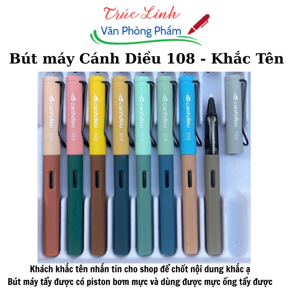 [Khắc Tên] Bút máy luyện chữ đẹp Cánh Diều 108 (CD108R)ngòi lá tre tạo thanh đậm