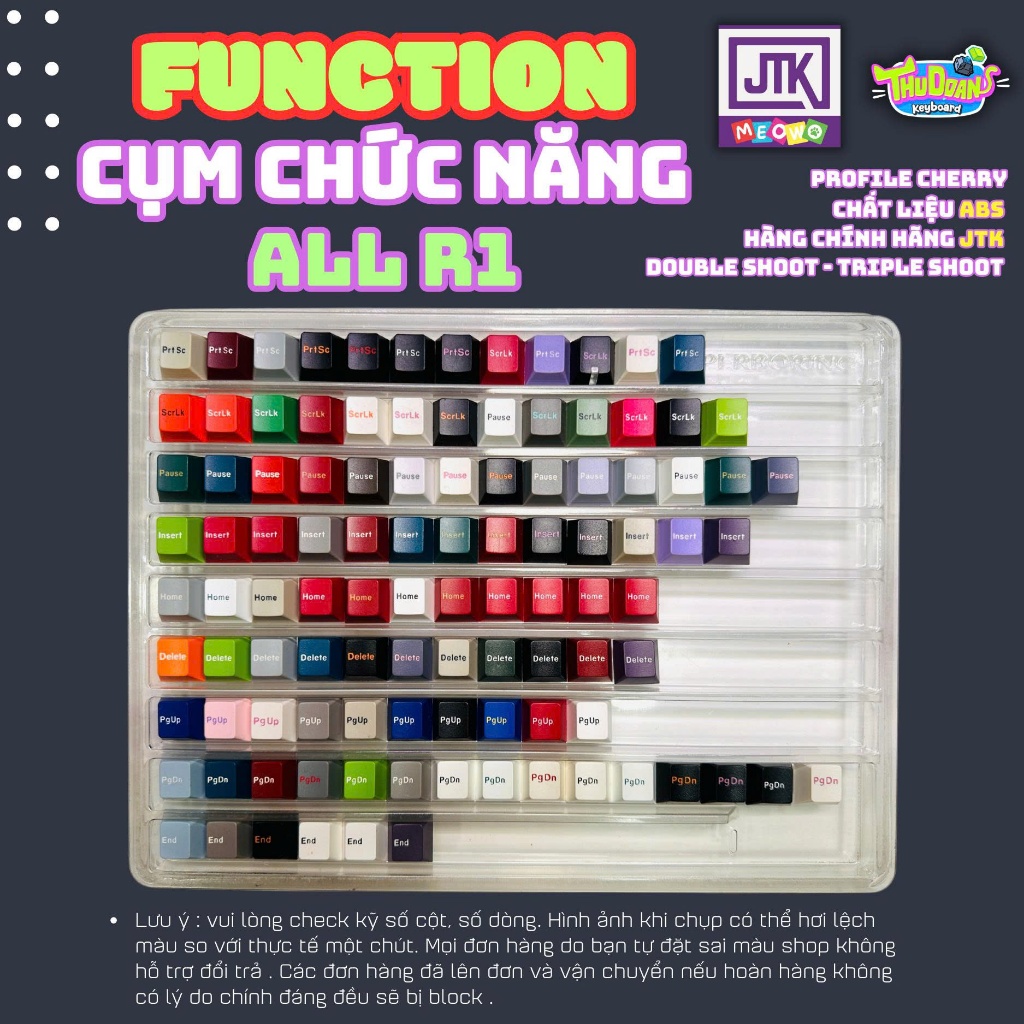 Keycap Cụm Chức Năng Keycap JTK | Function Cho bàn Phím R1 | Keycap JTK | Function Chức Năng | Keyca
