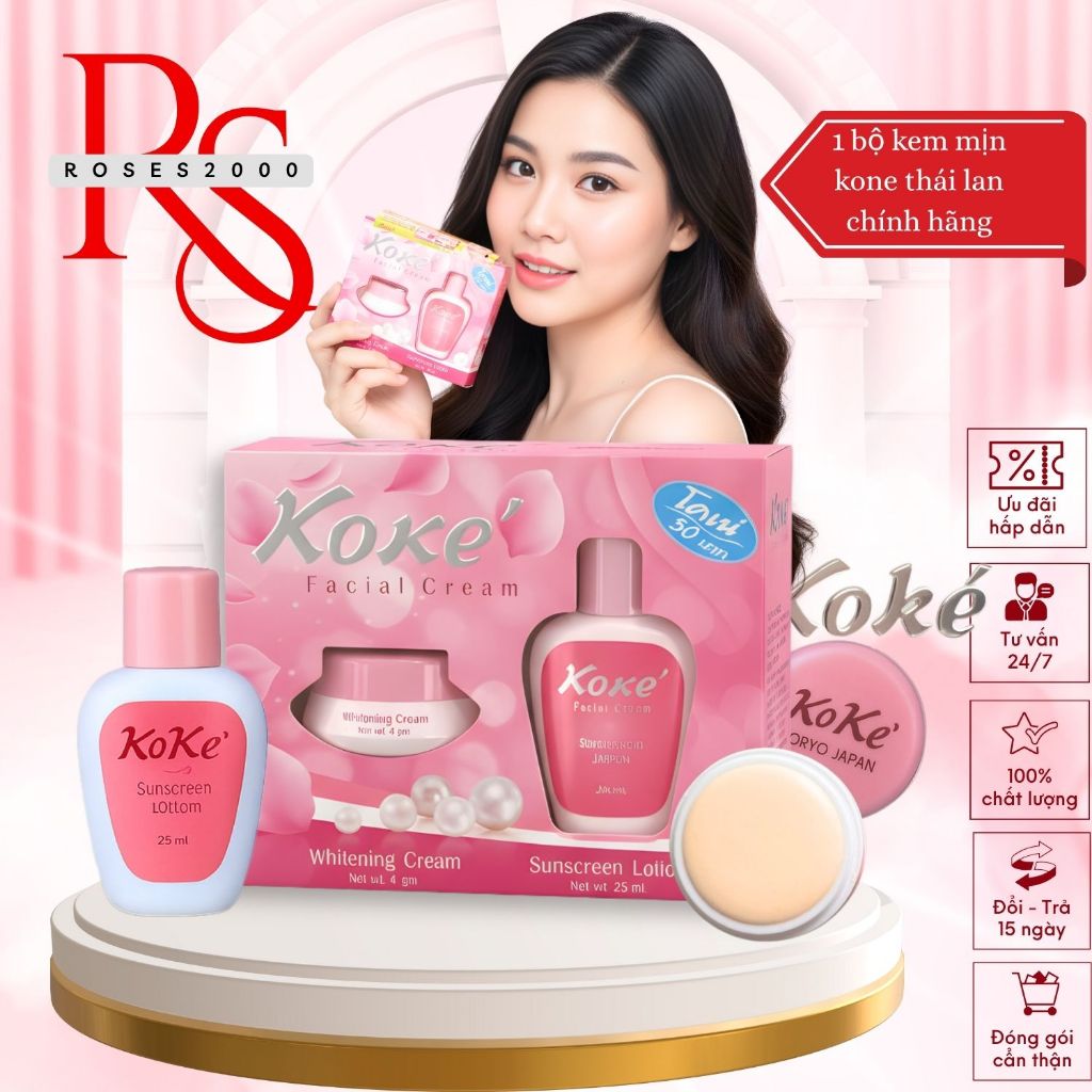 bộ Kone mịn Thái Lan chính hãng – Cấp Ẩm, Hỗ Trợ Mờ Nám, Da Sáng Mịn