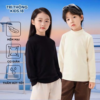  Áo giữ nhiệt bé trai bé gái 15-46kg cho bé từ 4-14 tuổi. Chất liệu Tăm lông thỏ mềm mịn co giãn ấm áp mùa đông 