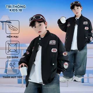  Áo khoác bomber gió lót lông P1946 bé trai bé gái 4-14 tuổi – Chống bụi kháng nước giữ ấm mùa đông 