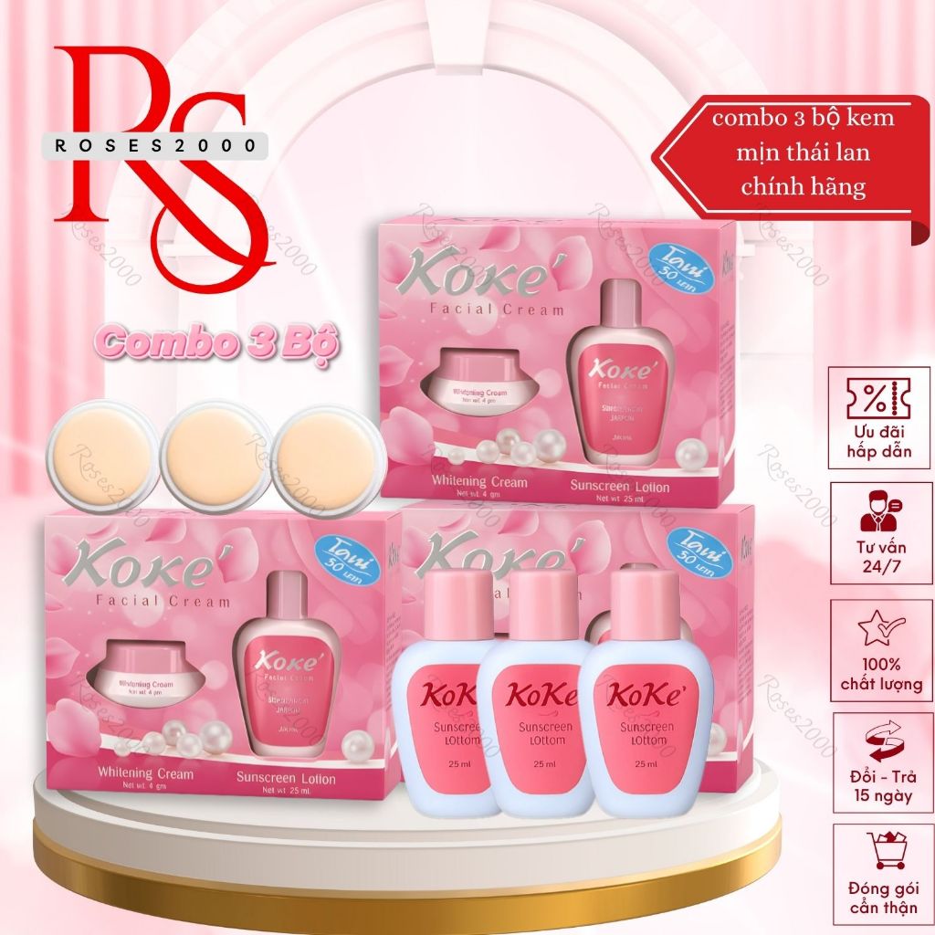 Combo 3 bộ Kone mịn Thái Lan chính hãng – Dưỡng Da, Làm Mờ Nám, Cấp Ẩm Sâu, Da Trắng Mịn Hơn