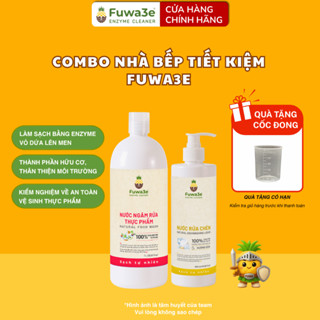  Combo Nước ngâm rau củ quả 1L và Nước rửa chén 500ml Fuwa3e - TẶNG cốc đong ml 