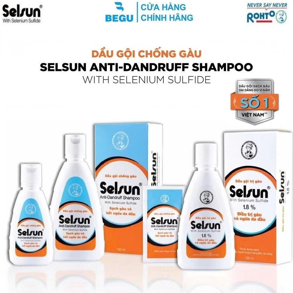 Dầu gội Selsun chống gàu, sạch gàu & hết ngứa da đầu Selsun Anti-Dandruff Shampoo 50ml-100ml-250ml