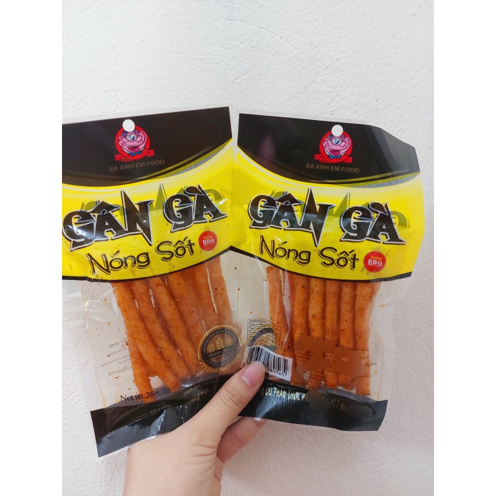 Sỉ 30 gói Snack Gân gà nóng sốt Ba Anh Em foods cay thơm ngon-Tăm cay-Hàng chín hãng