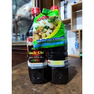 Combo 6 chai nước mắm chay Linh Chi 1kg/chai (tặng hạt nêm hoặc bột canh sản phẩm từ đậu nành nấm hương bột mì