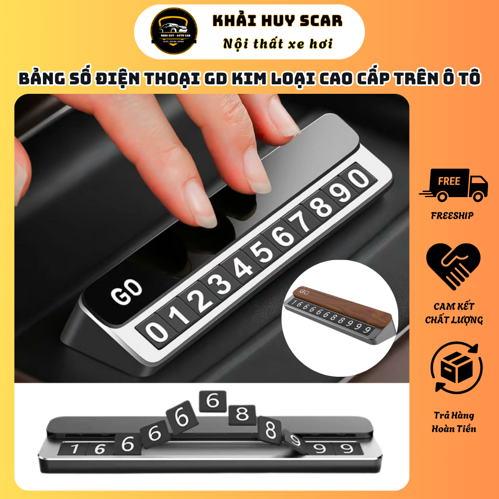 Bảng Số Điện Thoại GD Kim Loại Cao Cấp Trên Ô Tô, Bảng Ghi SDT Gắn Taplo Để Lại SĐT Khi Đô Xe, Văn M
