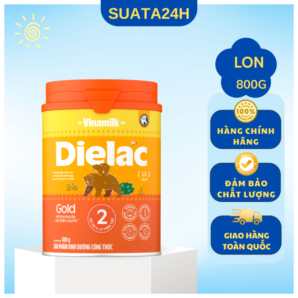 Sữa bột Dielac Alpha Gold 2 - Hộp thiếc 800g