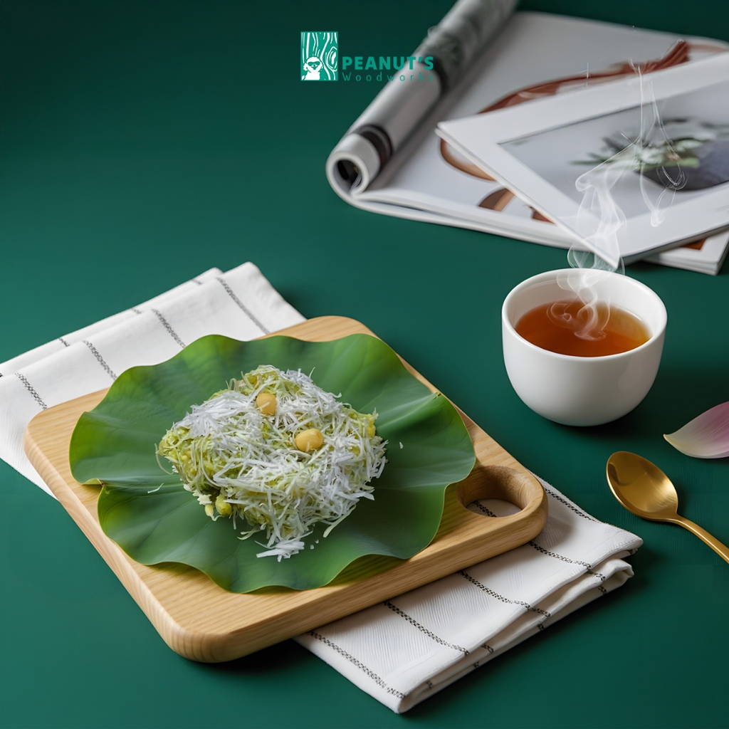 Khay gỗ vuông - "Bánh chưng" từ Peanut’s Woodworks