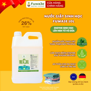   Can10L  Nước giặt hữu cơ Fuwa3e 10L enzyme sinh học dứa hương cam  bạc hà- an toàn cho da 