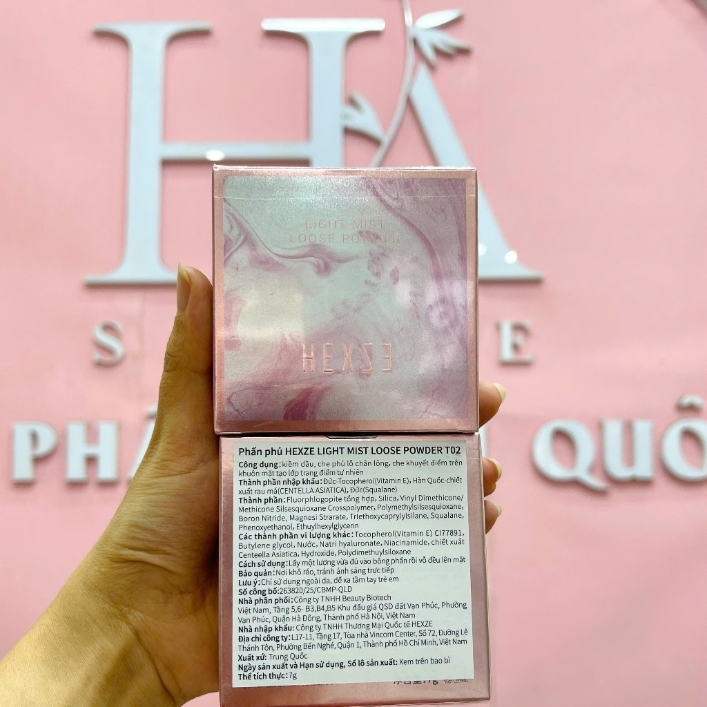 Phấn Phủ Hexze Dạng Bột Mỏng Nhẹ Light Mist Loose Powder 7g