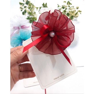 Set 2 kẹp tóc/cột tóc hoa voan cho bé gái,kẹp tóc handmade xinh xắn,Hàng thủ công tinh xảo.