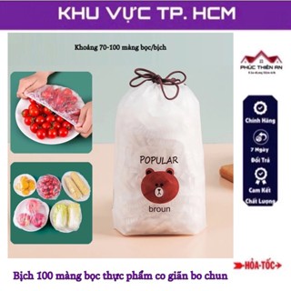  Bịch 100 màng bọc thực phẩm túi bọc thực phẩm nilong bo chun co giãn tái sử dụng 