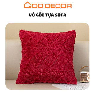  Vỏ gối sofa vải lông cừu bọc gối tựa sofa 40x40 hình vuông - GOO Decor 