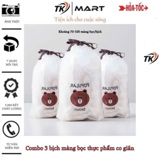 Combo 3 bịch màng bọc thực phẩm co giãn bo chun tiện dụng, đa năng