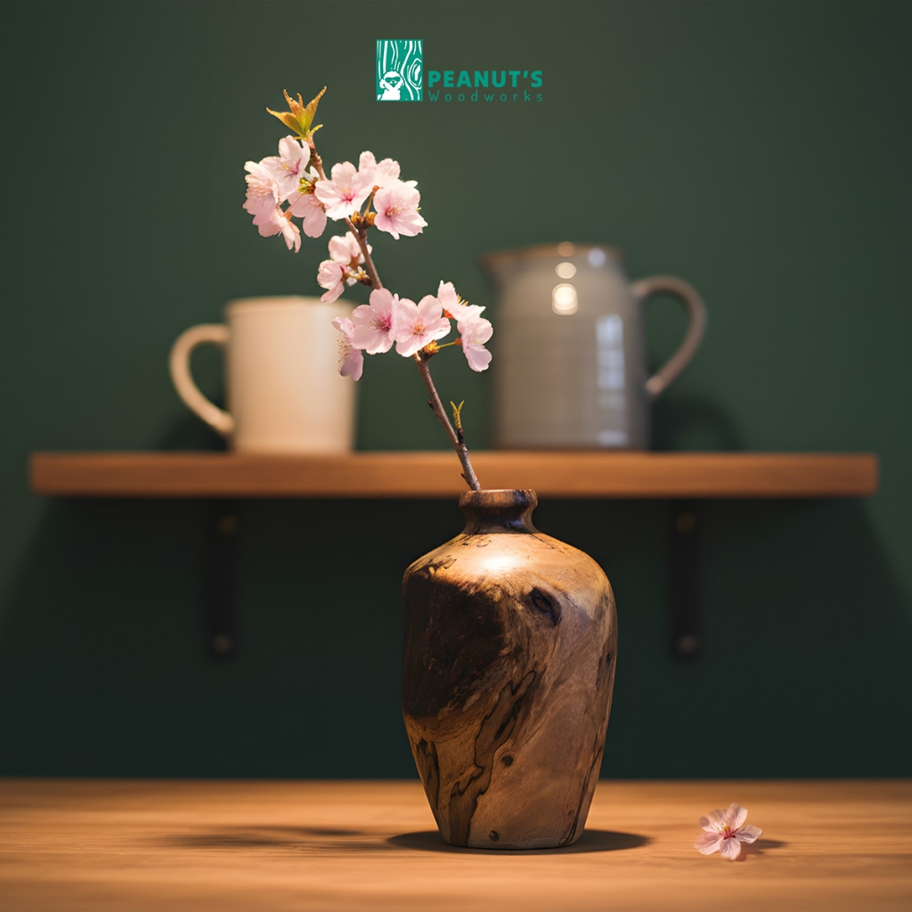 Lọ hoa gỗ mini để bàn - "Móp"  từ Peanut's Woodworks