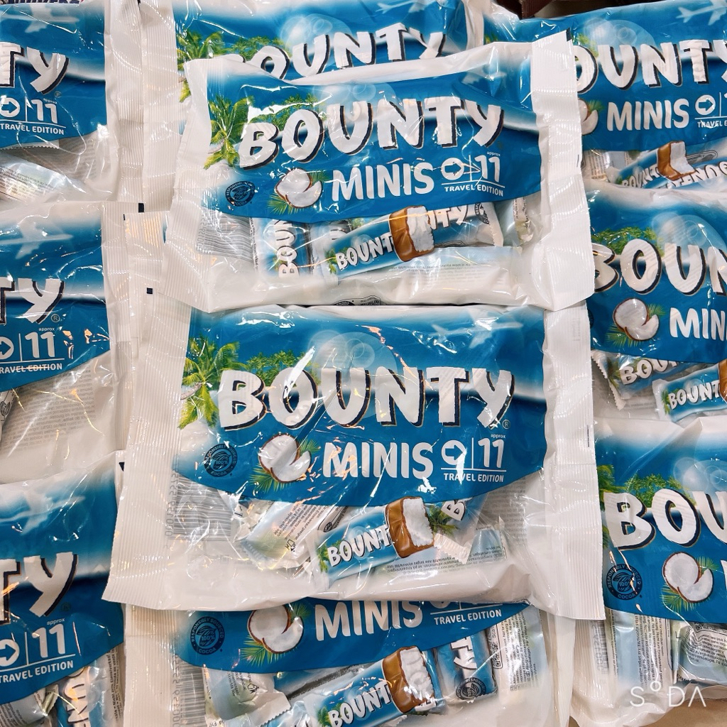 HÀNG BAY - Socola nhân dừa Bounty Minis Chocolate 11 Travel Edition 333g