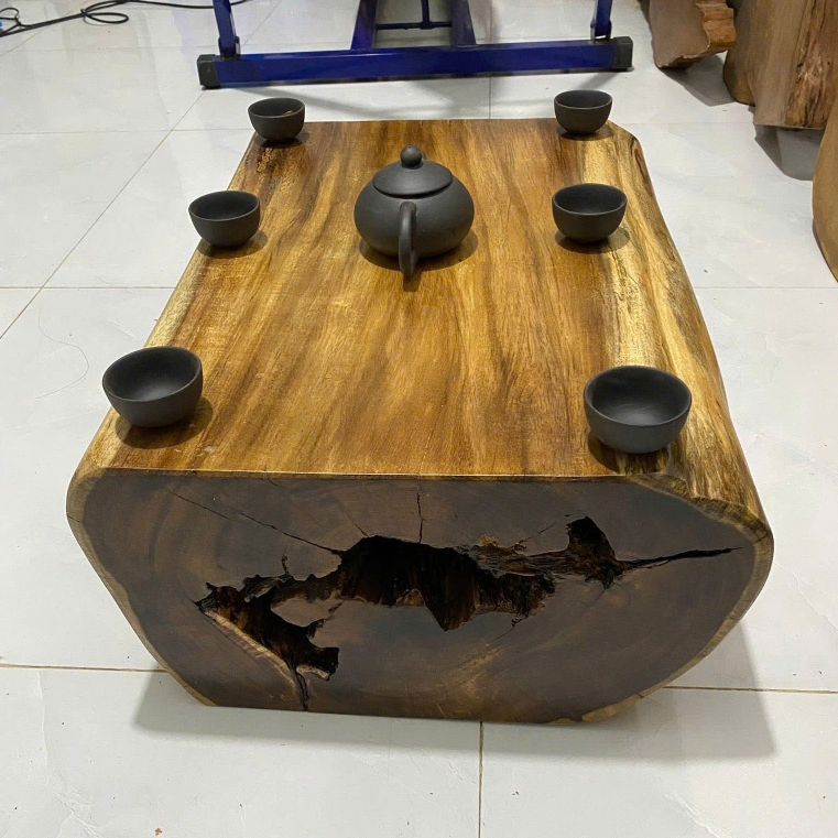 Bàn Trà Nhỏ Gỗ Tràm Nguyên Khối - Bàn Trà Bệt MiNi Gỗ Tự Nhiên – Xưởng Mộc Maido
