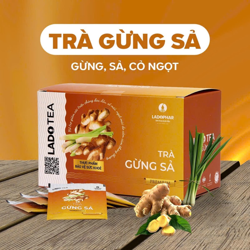 [CHÍNH HÃNG] COMBO 4 LOẠI TRÀ ACTISO LADOPHAR - Trà túi lọc Atiso, Gừng Sả, Linh Chi, Diệp Hạ Châu -
