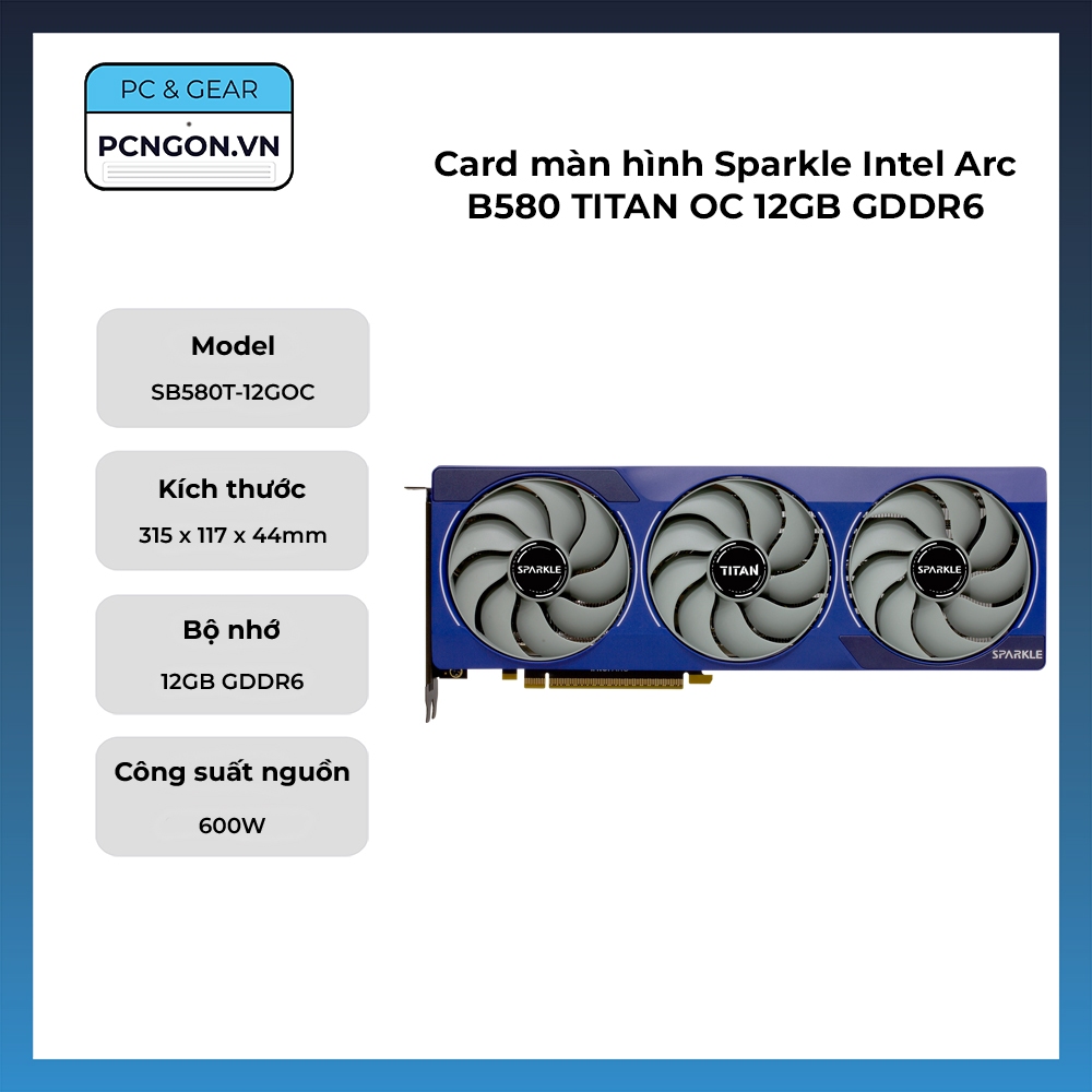 [PCNGON] Card màn hình Sparkle Intel Arc B580 TITAN OC 12GB GDDR6