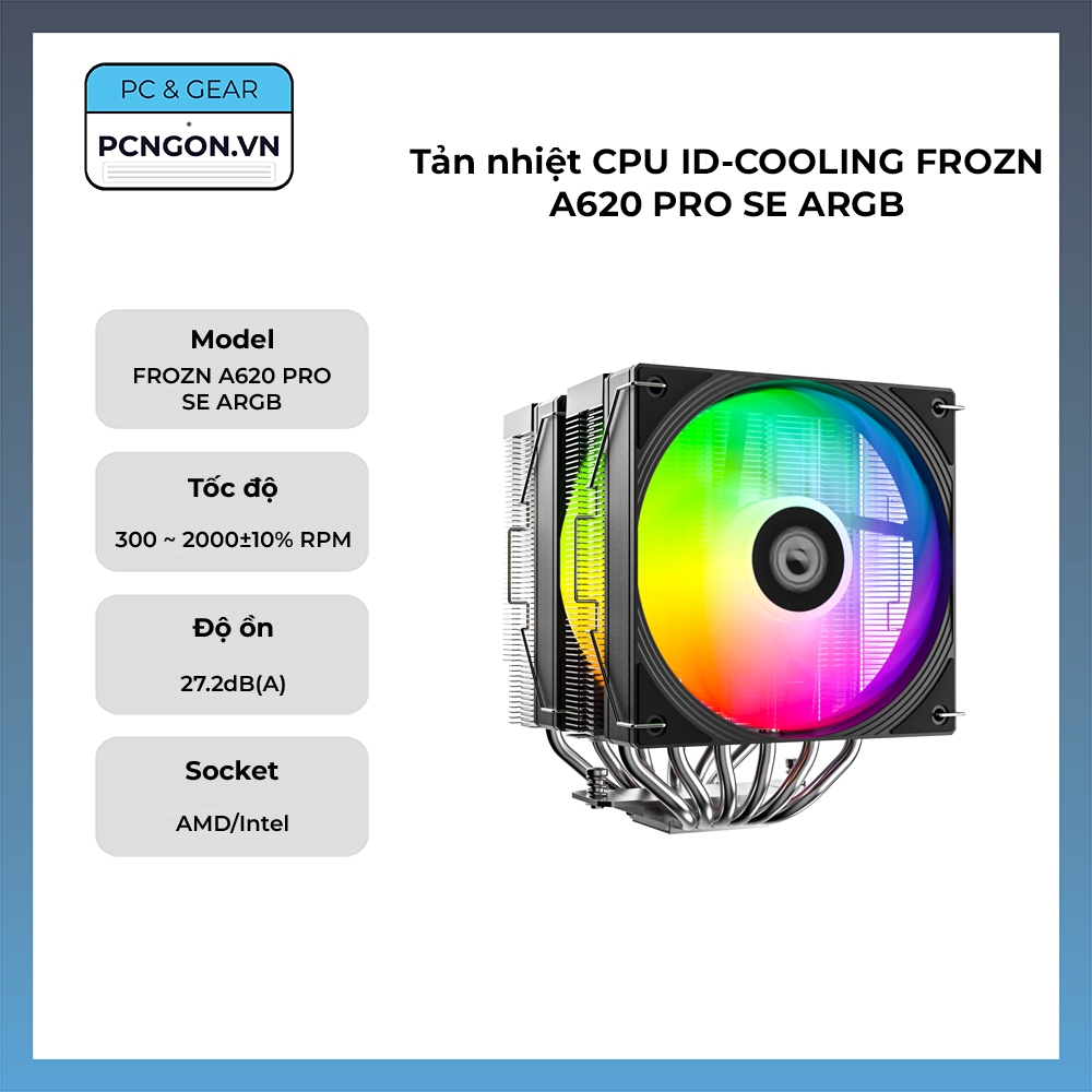 [PCNGON] Tản nhiệt CPU ID-COOLING FROZN A620 PRO SE ARGB