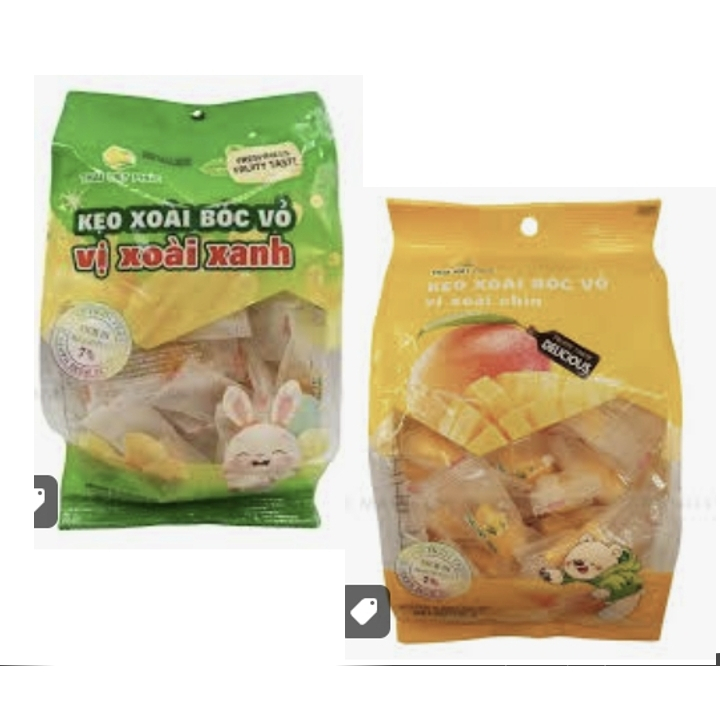 Kẹo Dẻo Xoài Bóc Vỏ Top Fruit Vị Xoài Xanh/ Xoài Chín Gói 300G