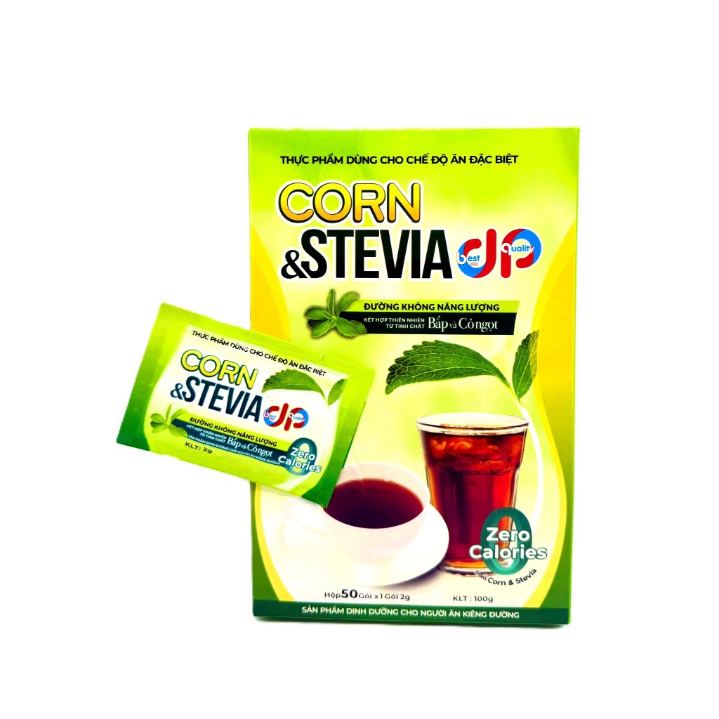  Đường ăn kiêng cỏ ngọt Corn Stevia dp Hộp 50 gói x 2g 