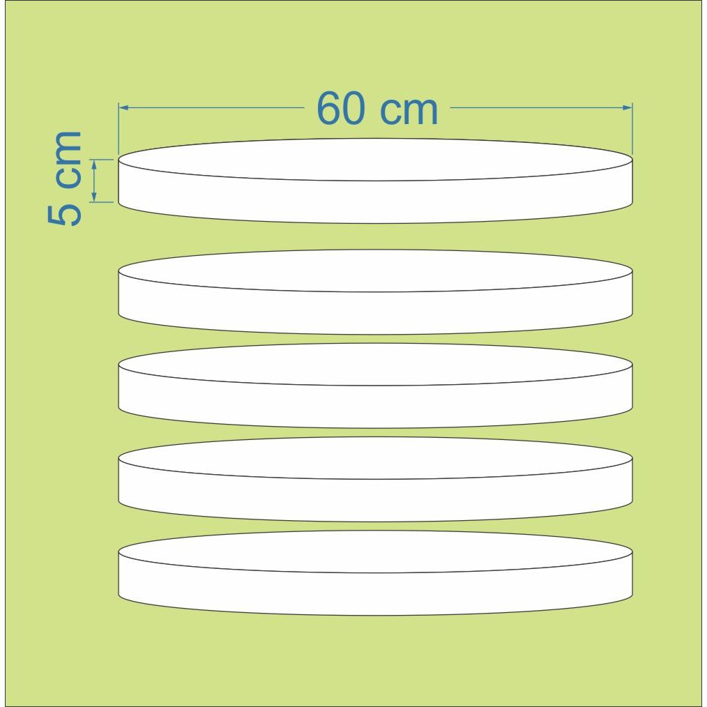 Xốp tròn đường kính 60cm; cao 5cm; 5 CÁI