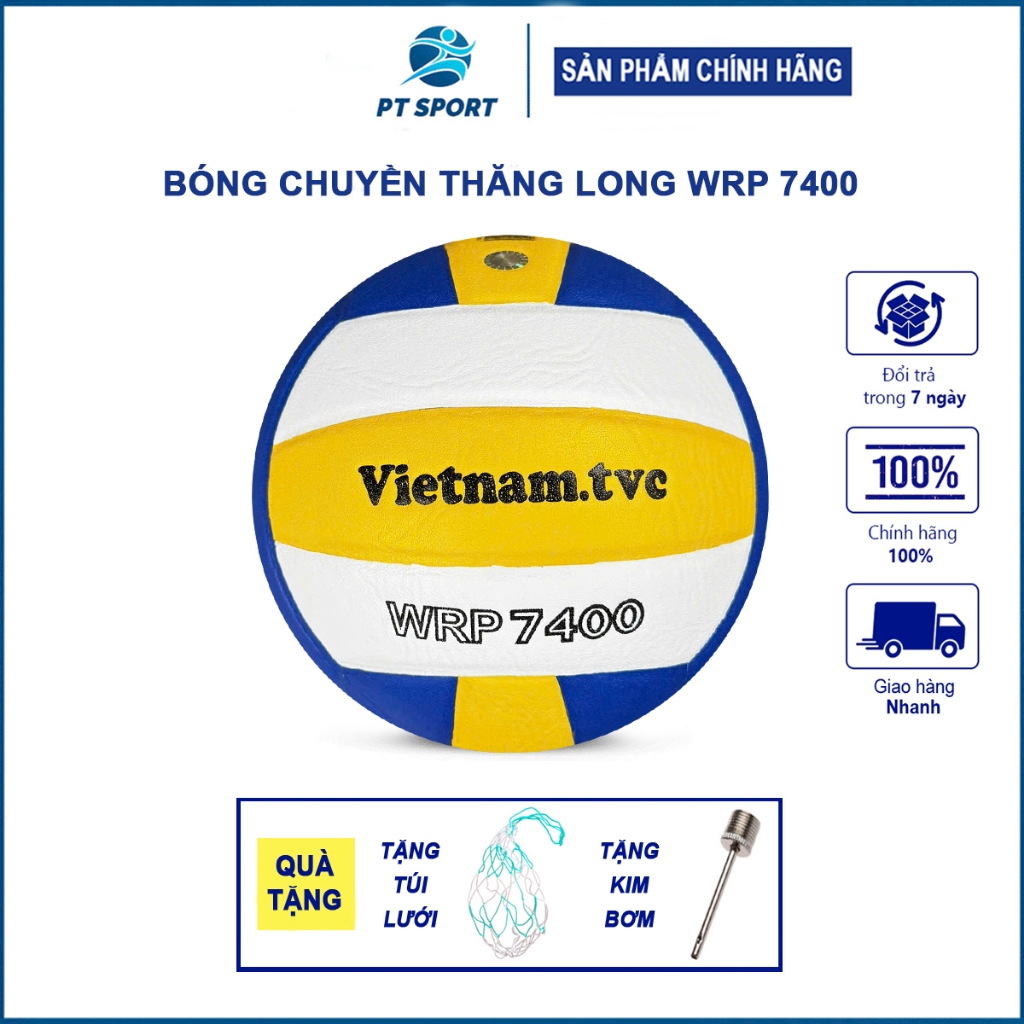 Bóng Chuyền Thăng Long WRP 7400 Chính Hãng Da PU Nhung Nhật Đánh Đạt Tiêu Chuẩn Thi Đấu [Tặng Kim]