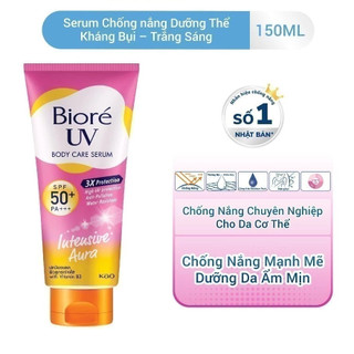 Serum Chống Nắng Biore Dưỡng Thể SPF 50+ PA Kháng Bụi Dưỡng Ẩm Thơm Dịu Nhẹ 50ml Và 150ml