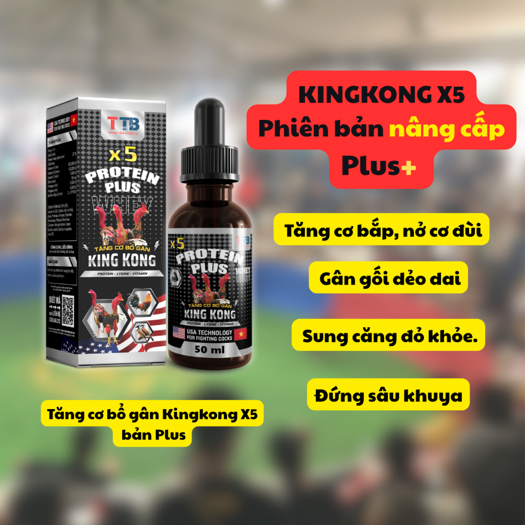 [KINGKONG X5] Tăng Cơ Bổ Gân,Sung Lực – Bổ Gân – Tăng Pin Gà Chọi, Chai 50ml