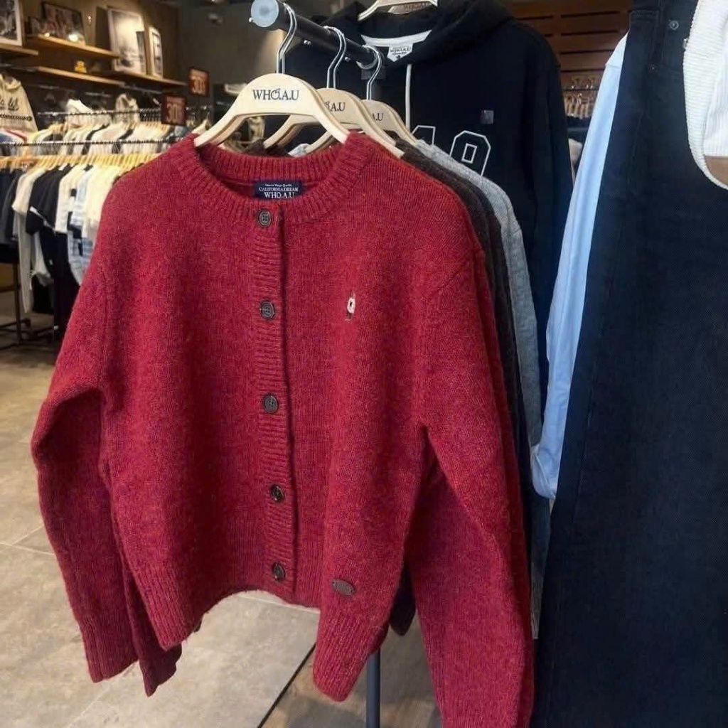[auth 100%] Whoau Cardigan Bokashi trơn Steve