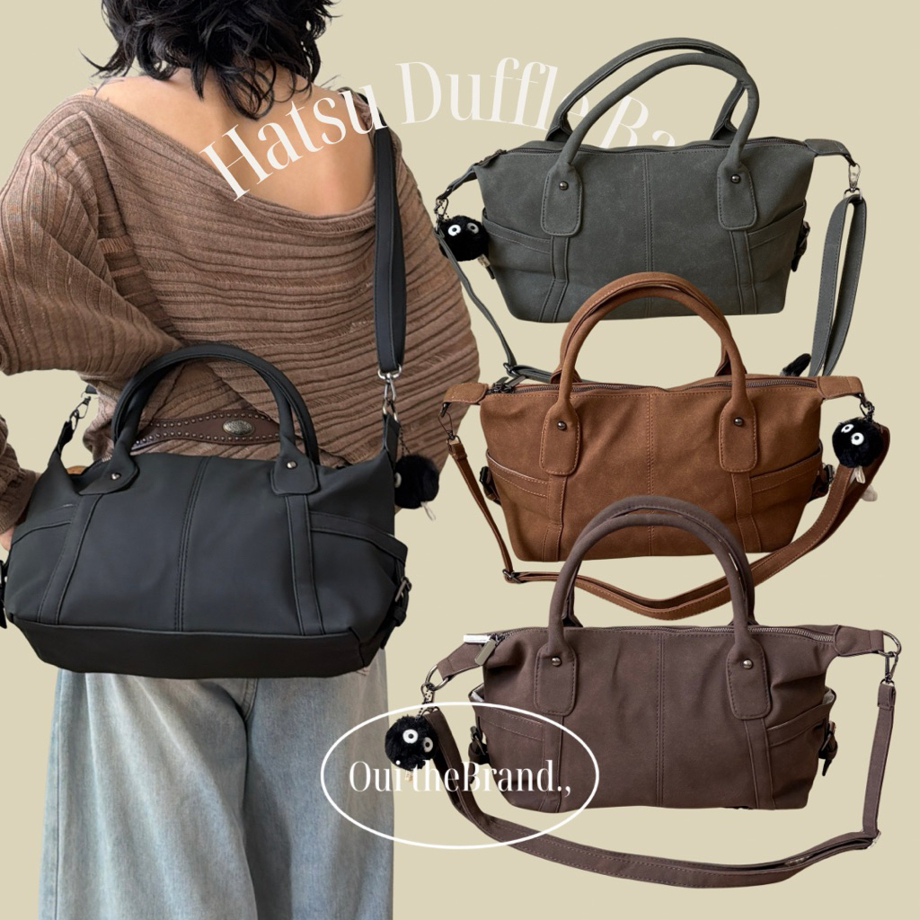 [ Tặng Susuwatari ] 𝗛𝗮𝘁𝘀𝘂 はつ 𝗗𝘂𝗳𝗳𝗹𝗲 𝗕𝗮𝗴 - Túi Da Lộn Quai Xách Form Duffle HATSU ( Ouithebrand )
