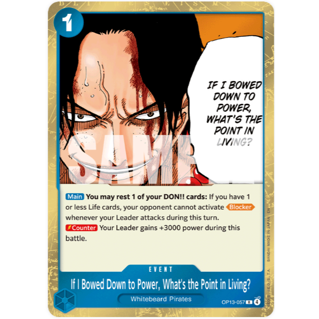 [Thẻ bài OnePiece] OP13-057 | R | EVENT If I Bowed Down to Power, What's the Point in Living?
