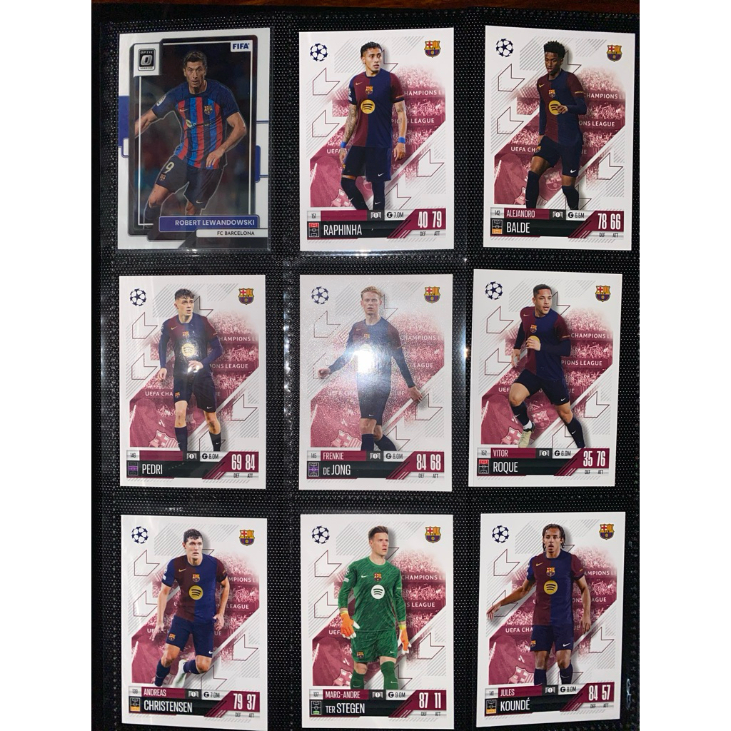 [CẬP NHẬT THƯỜNG XUYÊN]Thẻ cầu thủ tổng hợp Barcelona Match Attax 2024/25| Raphinha, De Jong, Pedri,