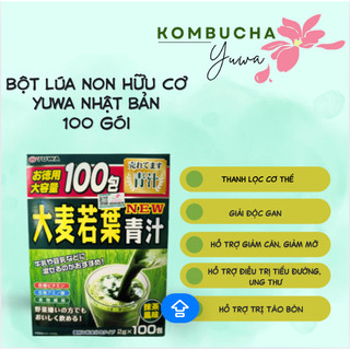  Bột Rau Xanh Nhật Bản YUWA 100 Gói Lúa Mạch Non Vị Matcha | Bổ Sung Chất Xơ Detox Hỗ Trợ Tiêu Hóa 