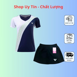 Bộ Quần Áo Cầu Lông Nữ Họa Tiết Siêu Đẹp, Co Giãn 4 Chiều, Thoát Mồ Hôi A41